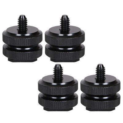 Pasuihcay Camera Hot Shoe Mount to 1/4inch-20 Tripod Screw Adapter,Flash Shoe Mount for DSLR Camera Rig (Pack of 4)