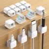 16 Pack Magnetic Cord Organizer Holder,Strong Adhesive Desk Cable Management Easy Open,Organize Phone Charging Cords Wire Holder Organizer Neatly for Home,Office,Car,Desk,Nightstand-White view 1