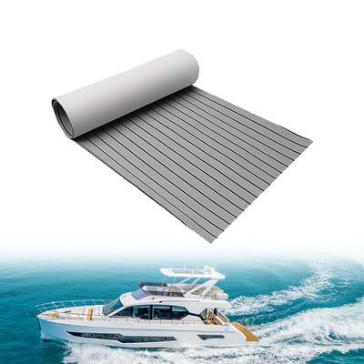 Evargc EVA Foam Faux Teak Boat Decking Sheet Self-Adhesive Non-Skid 94.5" x 46" (30 sqft) Fits for Sea Deck Marine Yacht RV Boat Flooring Mats (Grey with Black Seam)