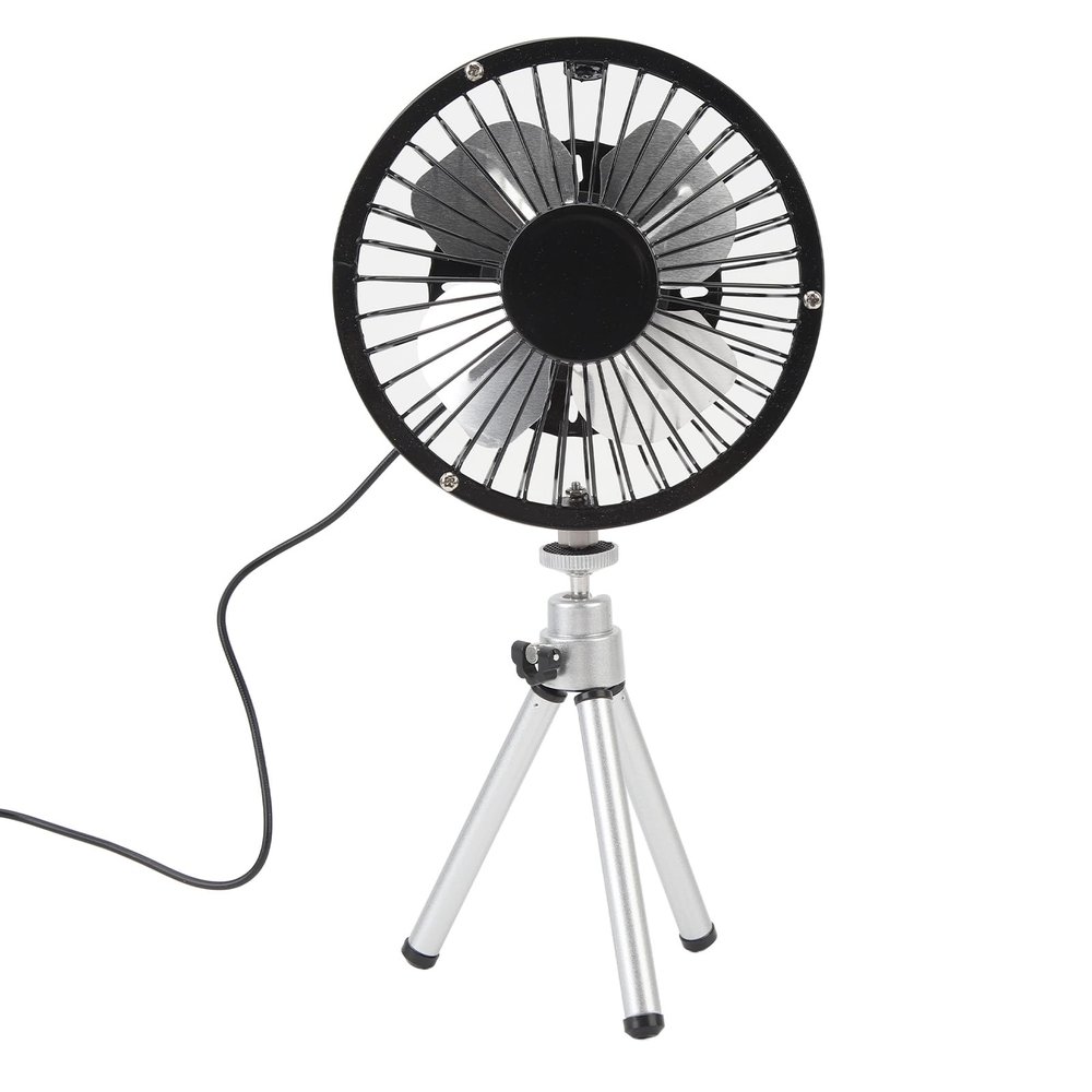 Tyenaza Mini Tripod Fan Stainless Steel Quiet Mini Fan Rechargeable Desk Fan with Tripod Operation Anti Slip Silicone Pad Portable for USB Fan for Home Office Travel