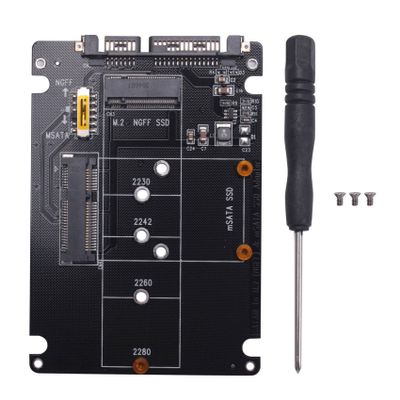 Pasuihcay 2 in 1 NGFF M.2 B+M Key Mini PCI-E or mSATA SSD to III for Full msata SSD/ 2230/2242/2260/22x80 M2
