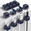16 Pack Magnetic Cord Organizer, Easy Secure Adhesive Cable Management, Wire Holder Keeper Organizer Management, Hide Or Organize Phone USB Charger Cable for Home,Office,Car,Desk,Nightstand-Dark Blue view 1