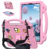 AKABEILA Compatible with Samsung Galaxy Tab S7 2020/S8 2022/Tab S9 2023 11 inch/Tab S9 FE 2023 11 inch Tablet Case, Kids Case with Shoulder Strap & Stand Handle & Pen Tray Pink view 1
