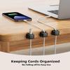 18 Pack Magnetic Cord Organizer Holder,Strong Adhesive Desk Cable Management Easy Open,Organize Phone Charging Cords Wire Holder Organizer Neatly for Home,Office,Car,Desk,Nightstand-Black view 2