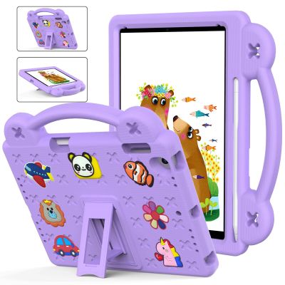 AKABEILA Compatible with Apple iPad Air 1 2013/Air 2 2014/Pro 9.7(2016)/iPad 9.7(2017/2018) Tablet Case, Kids Shockproof Protective Case with Shoulder Strap & Stand Handle & Pen Tray Light Purple