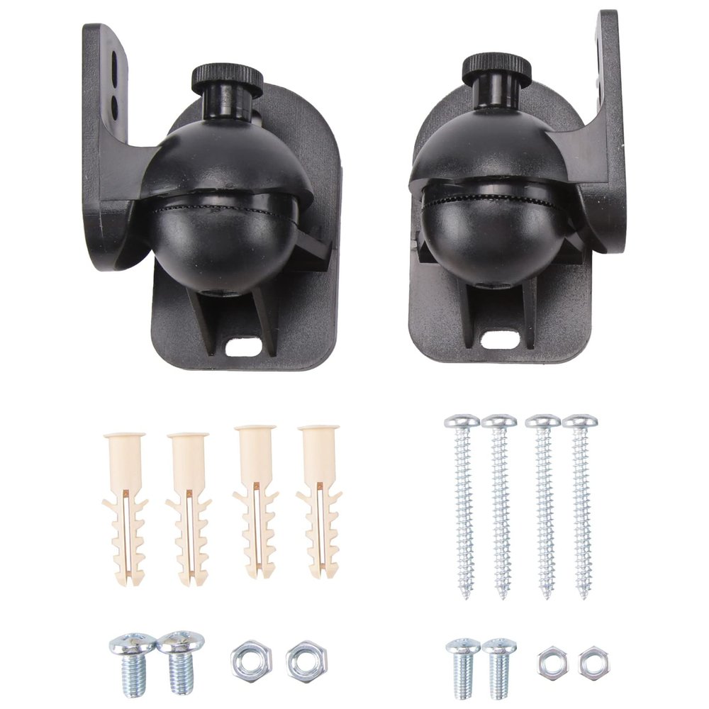 Pasuihcay Universal Rotatable Speaker Wall Mount Stand Bracket 1 Pair Black
