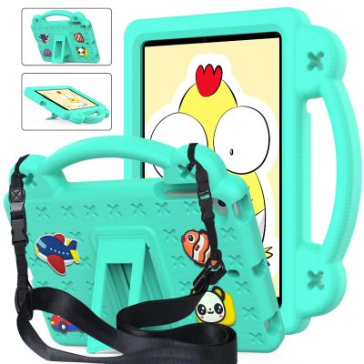 AKABEILA Compatible with Apple iPad Mini 1/2/3/4/5 Tablet Case, Kids Friendly Universal Lightweight Shockproof Protective Case with Shoulder Strap & Stand Handle Mint Green