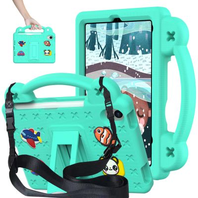 AKABEILA Compatible with Apple iPad 10 2022 10.9 inch/Pro 11 2018/2020/iPad Air 4 2020 10.9 inch/Air 5 2022 10.9 inch/Pro 11 2021/2022 Tablet Case, Kids Case with Strap & Pen Tray Mint Green