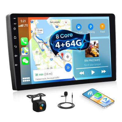 [4+64GB] 8-Core Android 13 Double Din Car Stereo with Wireless Carplay&Android Auto,9 Inch Car Radio Support Mirror Link WiFi GPS Navigation Bluetooth FM/RDS Radio EQ/HiFi/DSP/SWC+AHD Backup Camera