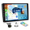 [4+64GB] 8-Core Android 13 Double Din Car Stereo with Wireless Carplay&Android Auto,9 Inch Car Radio Support Mirror Link WiFi GPS Navigation Bluetooth FM/RDS Radio EQ/HiFi/DSP/SWC+AHD Backup Camera view 1