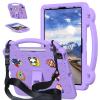 AKABEILA Compatible with Huawei MediaPad T5 10.1/Lenovo Tab M10/Lenovo Tab P10 Tablet Case, Kids Lightweight Shockproof Protective Case with Shoulder Strap & Stand Handle - Light Purple view 1
