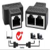 chenyang 2 Pack RJ45 Splitter Adapter Cat6 RJ45 8P8C Socket 1 to 2 Ethernet Network LAN Ethernet Splitter Connector Adapter view 4