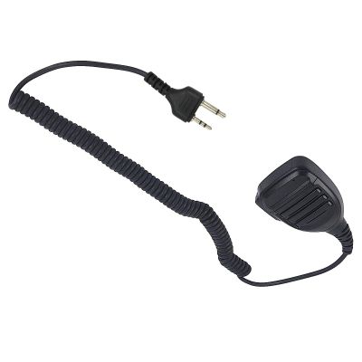 Pdflie Walkie Talkie Shoulder Mic Remote Hands Free External Speaker Microphone Collar Lapel Ptt Mic for Midland 2 Pin Two Way Radios gmrs gxt lxt frs(Black,Wired,IP54 Waterproof)