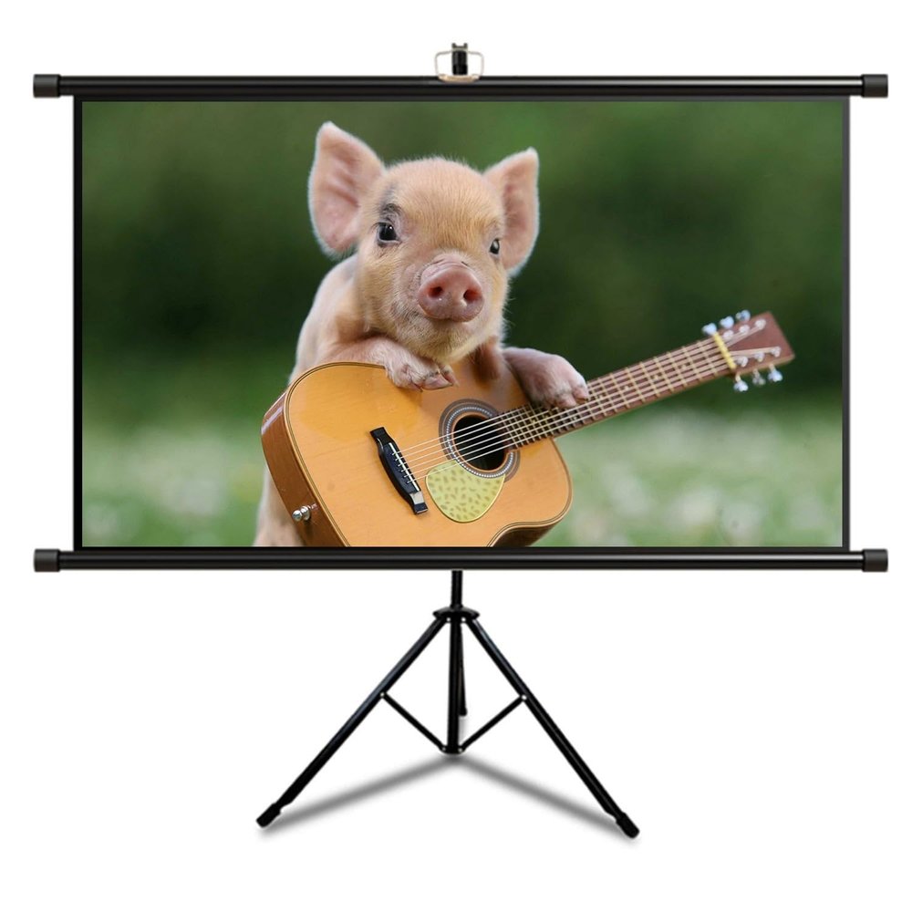 Xnyaizyc Pull Down Projector Screen with Stand, 60"" 72"" Movie Screen Wall Mounted 4K HD Projection Screen 16:9/4:3 Aspect Ratio, Home Cinema Wall or Groun Mountable Screen (Size : 72"" (16:9))