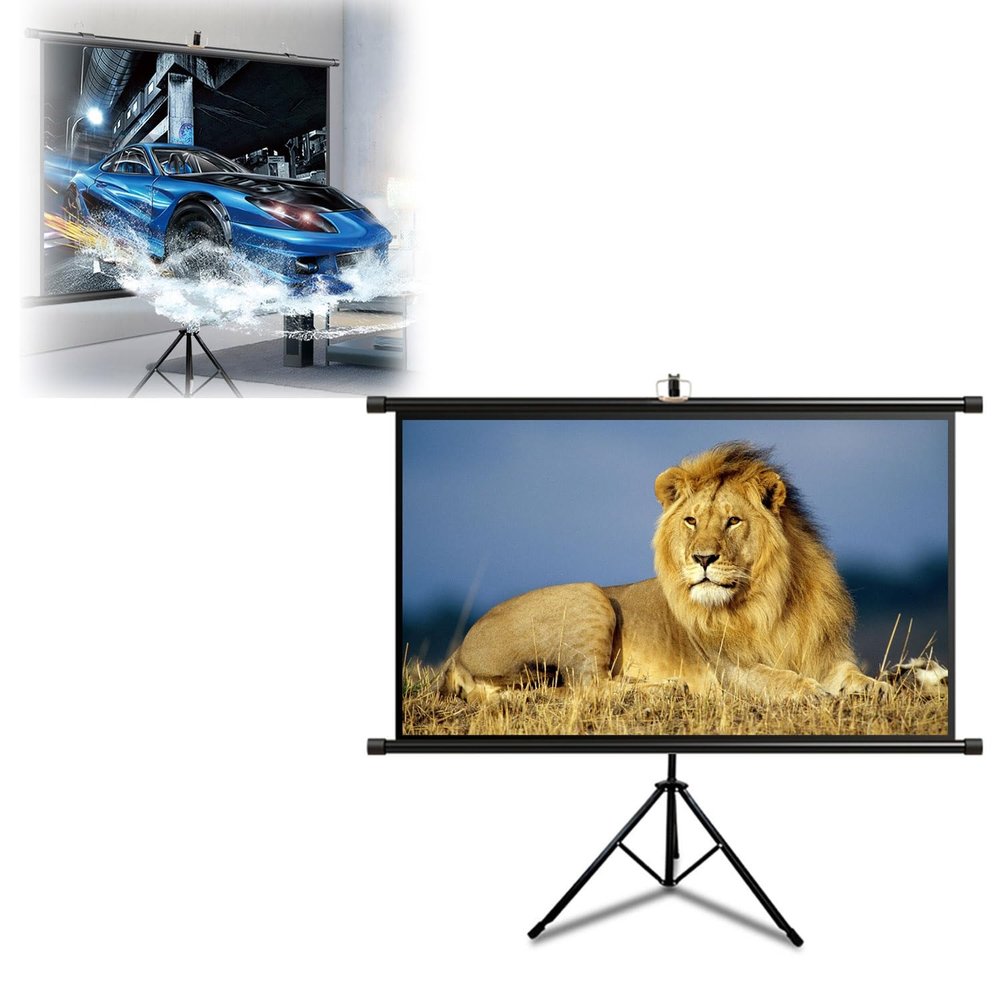 Xnyaizyc 60" 72" Pull Down Projector Screen with Stand, 16:9/4:3 Portable Projection Screen Wall Hanging for Home Theater Cinema Indoor Outdoor Projector Movie Screen 2.5 Gain (Size : 60" (4:3))