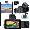 Dash Cam Front and Rear, Car Camera with 64GB Card, 3 Channel Dash Camera for Cars, G-Sensor, 3IPS Screen, 24Hr Parking, 170Wide Angle, Loop Recording, IR Night Vision view 1