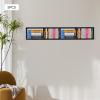 BINELUCOLU CD Storage Rack, Set of 5 34Inch Metal Floating CD Holder Wall Mounted DVD Storage Shelves Cube Storage Shelves Black view 2