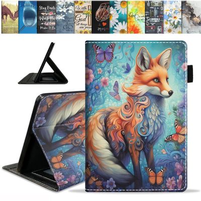 BWOOLL Case for All-New Amazon Fire HD 10 & HD 10 Plus Tablet 10.1" (13th/11th Generation, 2023/2021 Release), Slim PU Leather Stand Cover with Auto Wake/Sleep, Fox and Butterfly