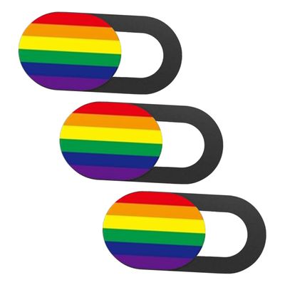 BUTIFULSIC 3pcs Webcam Cover Slide Privacy Rainbow Stripe for Laptop Tablet Camera Cover for Enhanced Security and Fun Functionality