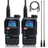 QUANSHENG UV-5R Plus Ham Radio Long Range Walkie Talkies, 2 Pack, Black view 1