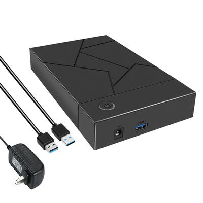 Hubceuo 3.5 Inch HDD Enclosure USB 3.0 to SATA Hard Drive Case SSD Enclosure External Solid State Hard Drive Disk Box-US Plug Easy to Use, Black, 500406294A2