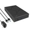 Hubceuo 3.5 Inch HDD Enclosure USB 3.0 to SATA Hard Drive Case SSD Enclosure External Solid State Hard Drive Disk Box-US Plug Easy to Use, Black, 500406294A2 view 1