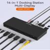 Generic Type-C USB Hub Docking Stations with Dual DP and Dual HDMI Multi-Display Converter - Simultaneous or Extended Display for Laptops, Black view 3