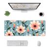 NONHAI Large Gaming Mousepad with Non-Slip Rubber Base Extended Laptop Desk Pad 31.5x11.8inch Long Computer Keyboard MouseMat Polka Dots Flowers Mousepad for Home Office Work view 3