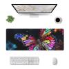 Large Gaming Mousepad with Non-Slip Rubber Base Extended Laptop Desk Pad 31.5x11.8inch Long Computer Keyboard MouseMat Pretty Butterfly Mousepad for Home Office Work view 3