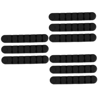 Angoily 9pcs Self-Adhesive Cable Organizers for Desk and Home Data Wire Wrappers Multipurpose Silicone for Earphone Network and Keyboard