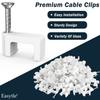 1000 Pcs 8mm Cable Clips Nail in Cable Clips Flat Ethernet Cable Wall Clips Cable Tacks Coax Cable Clip Speaker Wire Clips Cable Nails for Cords Cat5/Cat5e/Cat6/Cat7 RJ45 Cord Clips view 4