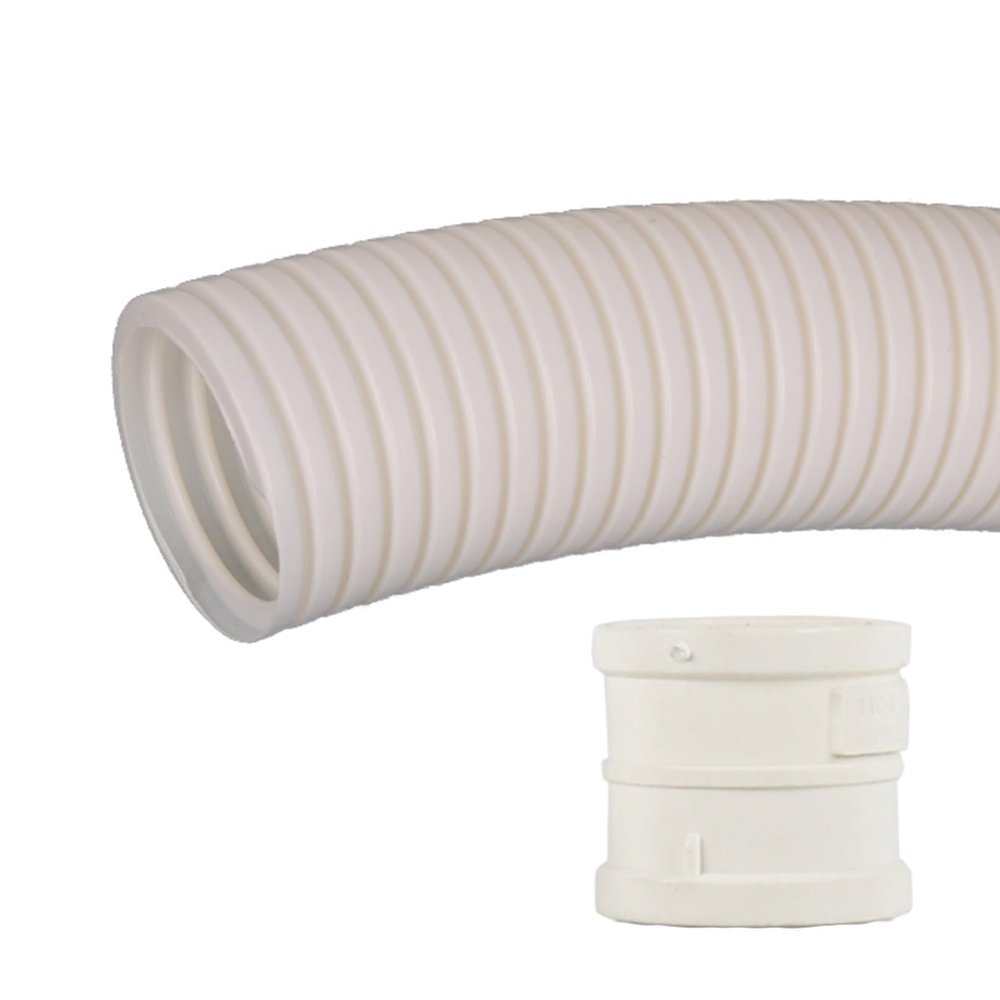 BiiKoon 9.8FT Polypropylene Corrugated Flexible Conduit Pe Hose Ventilation Pipe 2 Inch Inline Duct Fan - 10 Feet - White 20 25 32 40 50Mm Diameter Exhaust Pipe (Size : 50mm)