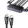UGREEN USB 3.0 HDMI KVM Switch with 4 USB 3.0 Ports (3 USB-A+1 USB-C) 4K@60Hz Bundle with 8K HDMI Cable 2.1 6.6FT, 48Gbps Ultra High Speed Cord Braided 8K@60Hz 4K@240Hz view 1