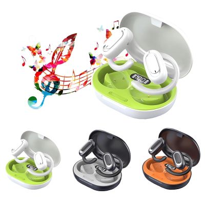 2024 Latest 3D Surround Sound Open Ows Bluetooth Headset, Running Fitness Open Ear Wireless Hanging Headphones Bluetooth Fit Earbuds That Don't Fall Out, Out of Ear Earbuds Open Back Headset (White)