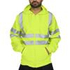 High Visibility Safety Sweatshirt for Men Class 3 Reflective Strips Zipper Up Hooded Jacket Work Utility Hi-Vis Hoodies Green, Medium view 2