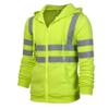 High Visibility Safety Sweatshirt for Men Class 3 Reflective Strips Zipper Up Hooded Jacket Work Utility Hi-Vis Hoodies Green, Medium view 3