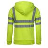 High Visibility Safety Sweatshirt for Men Class 3 Reflective Strips Zipper Up Hooded Jacket Work Utility Hi-Vis Hoodies Green, Medium view 4