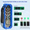 AMZPILOT M.2 NVMe & SATA to USB C Docking Station, M.2 SSD to USB A C Reader Adapter for Both M Key & B+M Key NVMe PCIE and SATA NGFF SSD Dock, Size for 22110 2280 2260 2242 2230 Enclosure + Square view 3