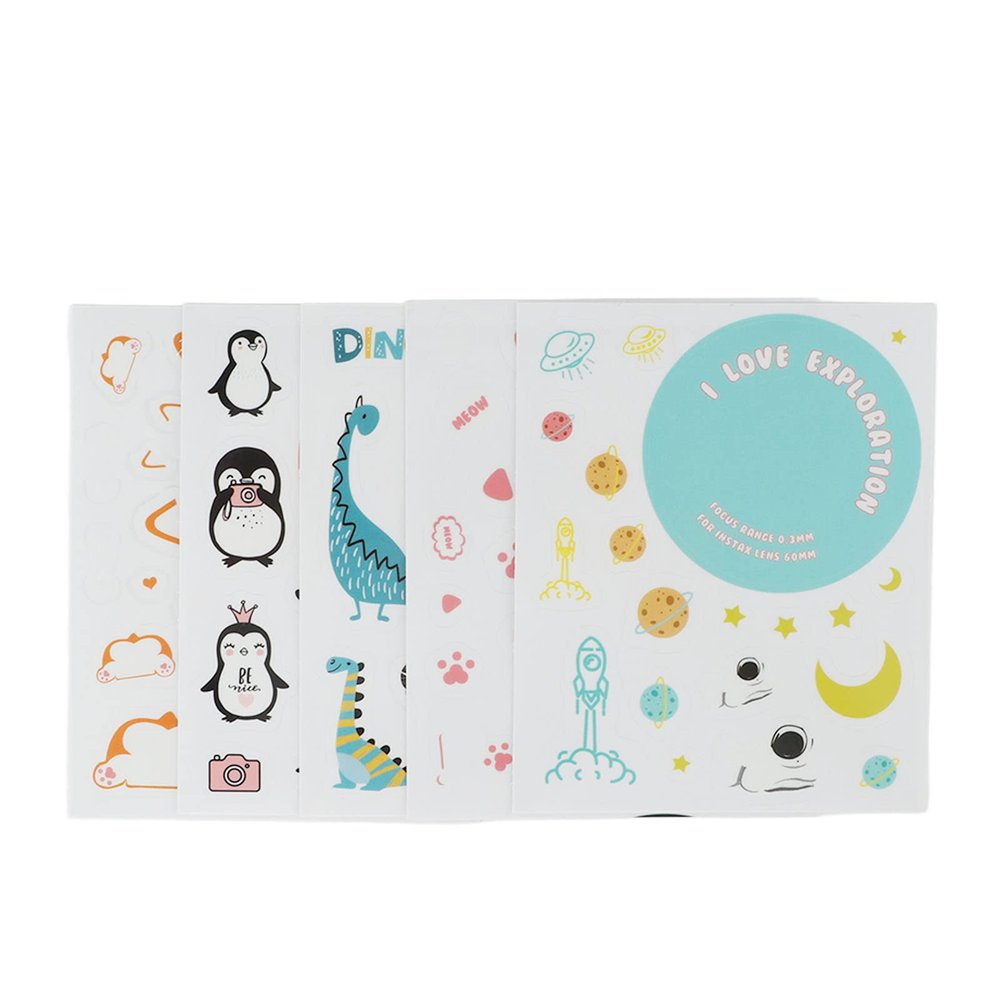 Miokycl Decoration Cute Cartoon DIY Stickers 5 Different Pattern Camera Stickers for Fuji Instax Mini 11 Camera (Space Animals Series), Miokyclwugeyhxsoc-12