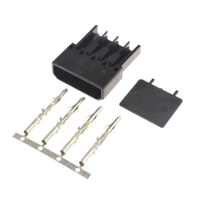 10-100Kts Molex 5.08mm Pitch Black 4Pin IDE Female One-Piece Nylon Shell Plug 4PIn Power Connector with Terminals (Size : 10Set)