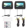 2pcs Dual Portable DVD Player, 7in Wireless Control Adjustable Headrest LCD Video Monitor MP5 Display Black for Car DVD Player Entertainment view 1
