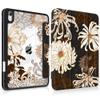 MEEgoodo Case for iPad A16 11th Generation 11 inch 2025/10th Gen 10.9 inch 2022, Cover with Clear Acrylic Back Shell,Tablet Case with Pencil Holder+Auto Wake/Sleep+Trifold Stand, White Chrysanthemums view 1