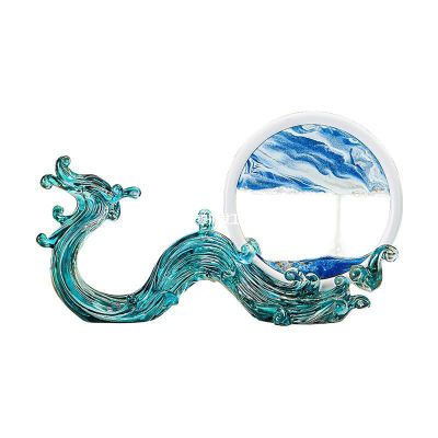 TaLcuS Moving Sand Art Picture,Flowing Sand Decorative OrnamentLiquid Motion 3D Deep Sea Sandscape in Motion Display Flowing Sand Frame Relaxing Desktop Home Office (Color : A2)