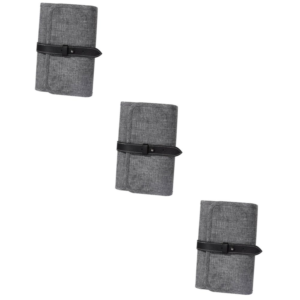 DOITOOL 3pcs Usb Cable Storage Bag Large Capacity Foldable Organizer Pouch for Digital Accessories Portable Charger Case Grey for Travel and Daily Use