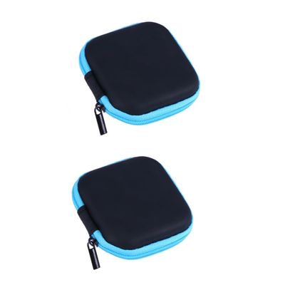 Angoily 2pcs USB Cable Pouch Earphone Case Compact Eva Headphones Storage Box Scratch-Resistant Lining