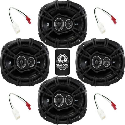 KICKER Speakers 6x9 inch for RAM 1500/2500/3500 2013-2023 Upgrade Kit - 4 Pack of DS Series with Harness, Car Audio Front and Rear Door Speaker DSC6930, 43DSC69304