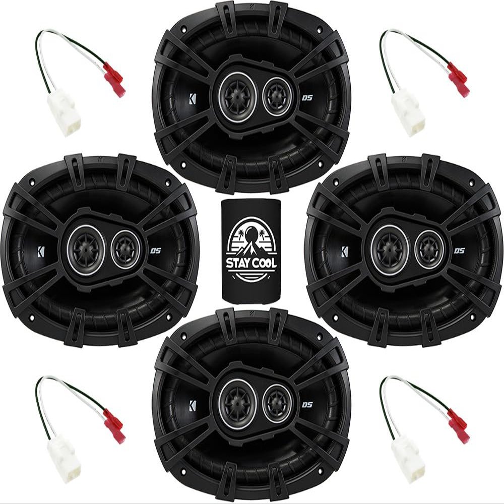 KICKER Speakers 6x9 inch for RAM 1500/2500/3500 2013-2023 Upgrade Kit - 4 Pack of DS Series with Harness, Car Audio Front and Rear Door Speaker DSC6930, 43DSC69304