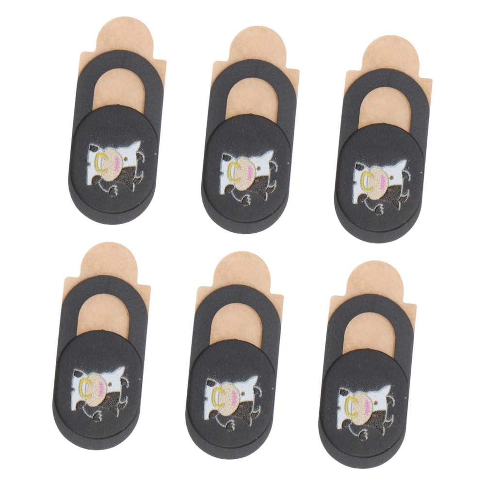 6pcs Cow Pattern Webcam Cover Ultra-Thin Privacy for Notebooks and Tablets -Peeping Camera Slide for Enhanced Security Compatible All Devices