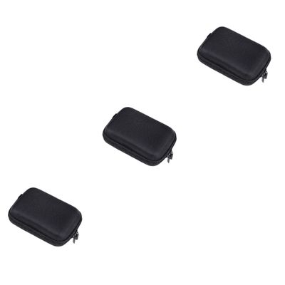 3pcs Mobile Power Headset Storage Case Pressure Electronics Organizer for Data Cables Charger and Earphones Black Shockproof Design Capacity for Travel and Everyday Use