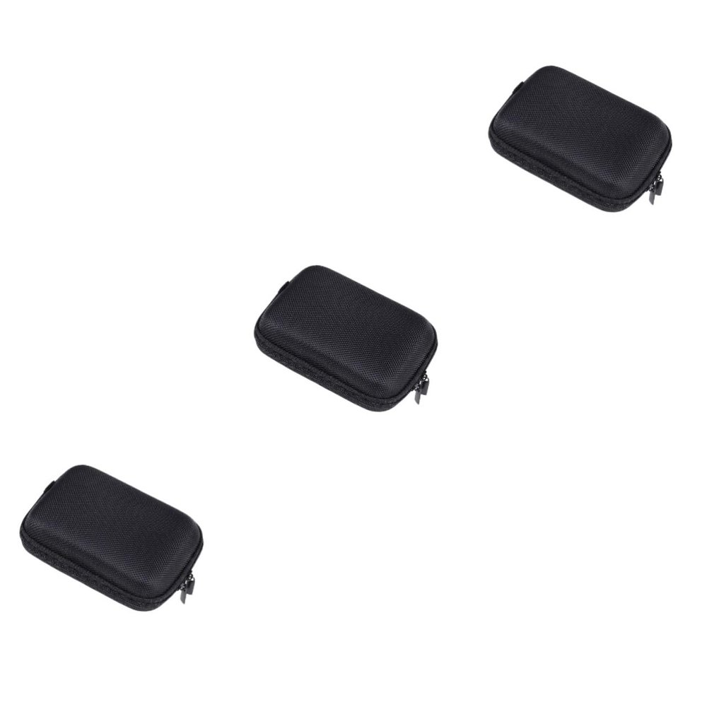 3pcs Mobile Power Headset Storage Case Pressure Electronics Organizer for Data Cables Charger and Earphones Black Shockproof Design Capacity for Travel and Everyday Use